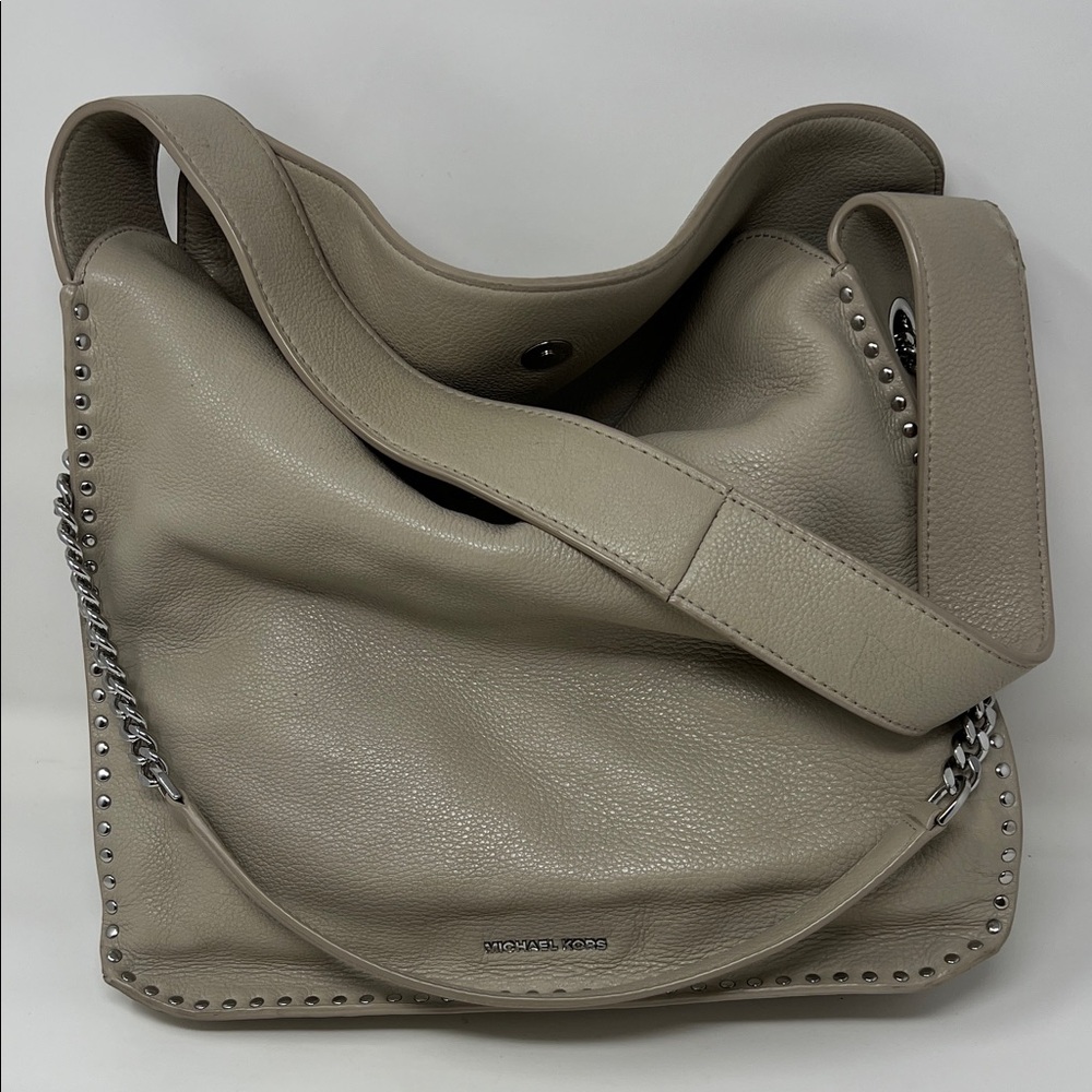 Michael Kors Taupe Leather Hobo Bag